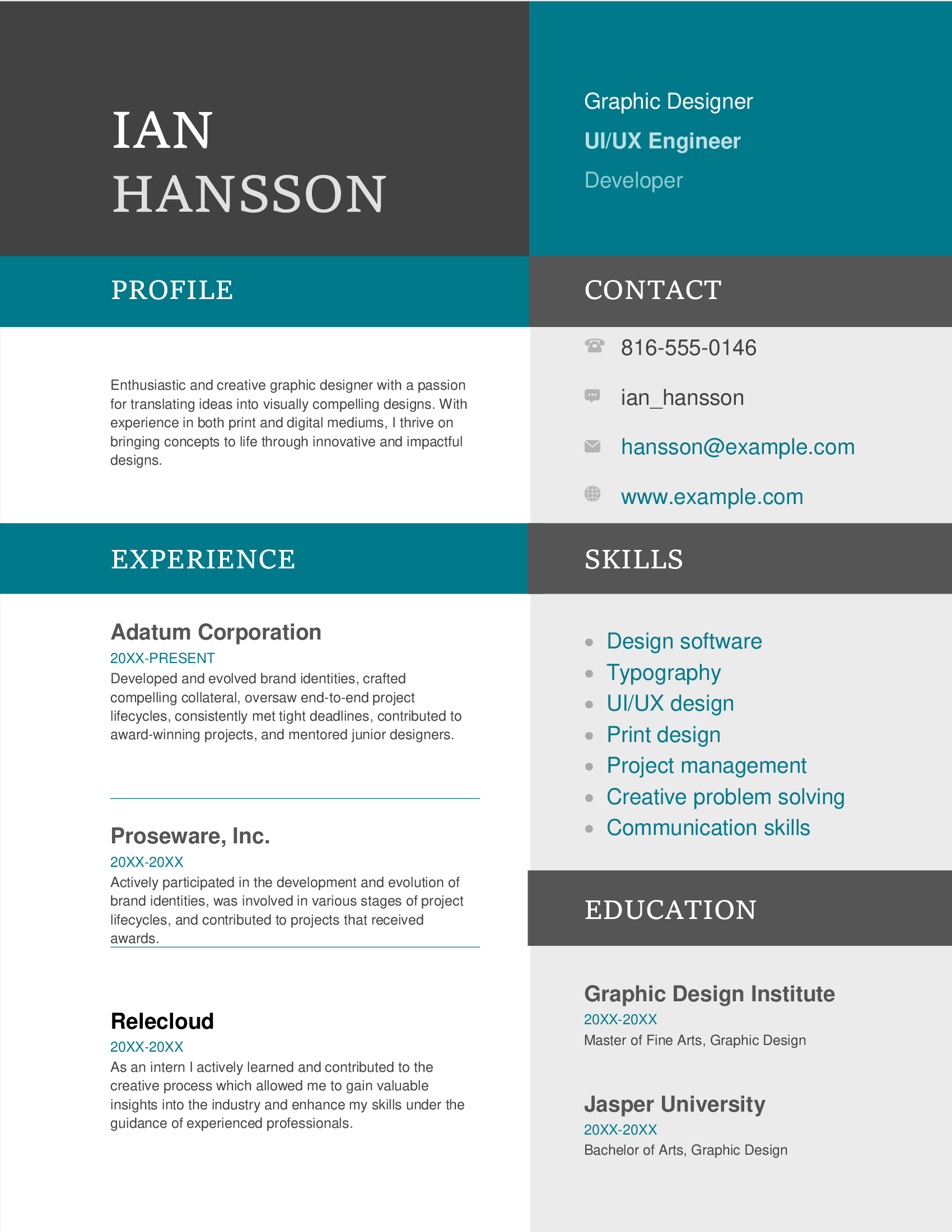 Ian Hansson Template